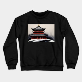 Japanese temple with snow Crewneck Sweatshirt